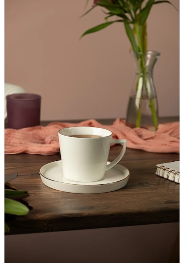 Korall Porselen Hediye Çay Seti 226 Ml Grace 243502724 Beyaz