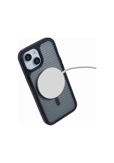İphone 15 Kılıfı İçin Magsafe Karbon Fiber Tpu Pc Düşmeye Karşı Telefon Kılıfı İle Uyumlu