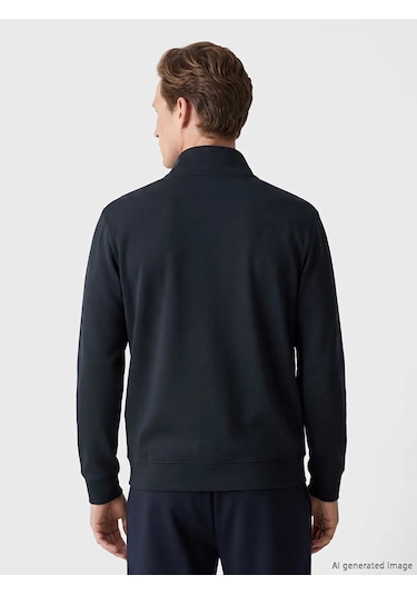 Lc Waikiki Antrasit Fermuarlı Dik Yaka Nakışlı Erkek Sweatshirt