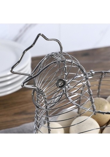 Tongxida Bosphorusboutique Yumurta Vintage Tel Tavuk Tavuk Sepetleri Şekli Saplı Rustik Pt Metal Gümüş Depolama Bosphorusbout Gümüş