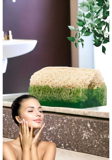 %100 El Yapımı Doğal Kabak Lifli Aloe Vera Sabun 120 Gr