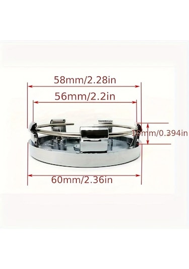 Willowhaven 60mm Plastik Kurukafa Tekerlek Kapakları 4lü Siyah Gümüş Evrensel Dayanıklı