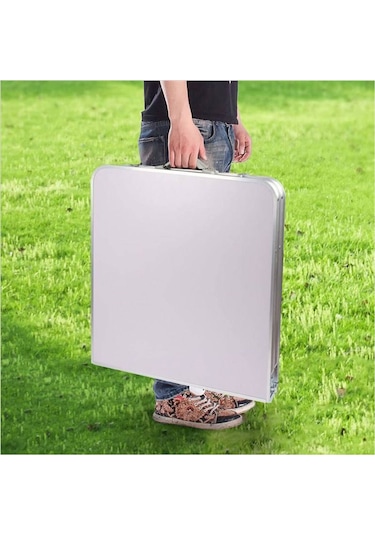 FUNKY CHAIRS Tabureli Katlanabilir Piknik Masası Seti - Gri