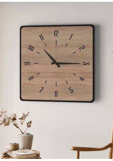 Modern Ahşap Duvar Saati Sağlam Çok Şık Ve Birarada..no:51 Çok Rekli