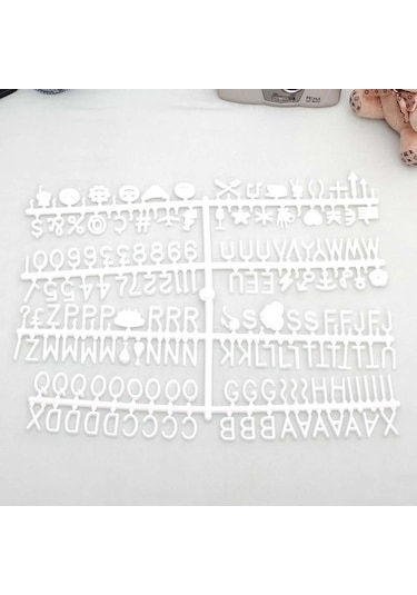 Emojili Beyaz Harf Seti, Yazı Panosu Için
