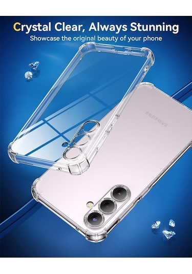 Galaxy S23 Fe Şeffaf Silikon Kılıf Antishock Köşeli Kamera Koruma