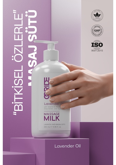Lavanta Yağı Masaj Sütü 250 Ml Ve Nemlendirici Aromaterapi Bakımı