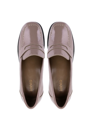 Tamer Tanca Kadın Hakiki Deri Bej Rugan Topuklu Ayakkabı 1161 529 Bn Ayk Sk25-26 Nude Krsk Rgn Bej