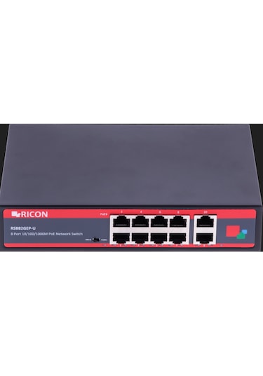 Ricon 8 Port Gigabit Power Over Ethernet Yönetilemeyen Switch