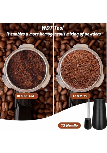 Hfambition 3'lü Espresso Alet Seti: 51mm Kalibreli Tamper, Wdt Çekirdek Aleti Ve Manyetik Dosing Funnel Siyah