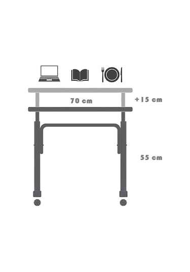 Yükseklik Ayarlı Laptop Sehpası Ve Çalışma Masası - Ceviz A3 Ceviz