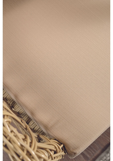 Icon Rattan Bahçe Balkon Oturma Takımı 2+1+1+camlı Masa Cappuccino Cappuccino