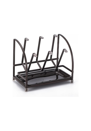Wezone Demir Çelik Bardak Rafı, Evde/ofiste Kullanıma Uygun, Suyu Süzme Özelliği, 6 Bardak Kapasitesi, Masaüstü Saklama 20 13 19.5cm Diğer