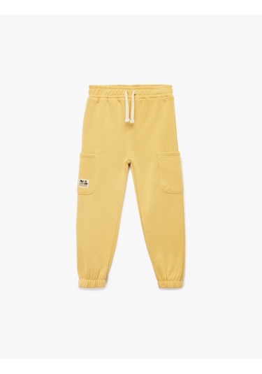 Koton Şardonlu Beli Lastikli Basic Jogger Eşofman Altı Hardal 6wmb40080tk