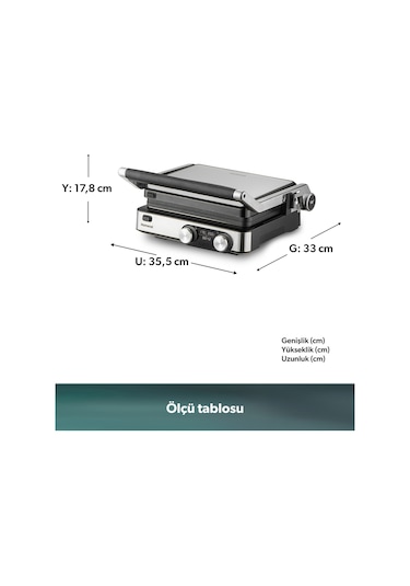 Homend Grilliant 1340H Döküm Plaka Tost ve Izgara Makinesi