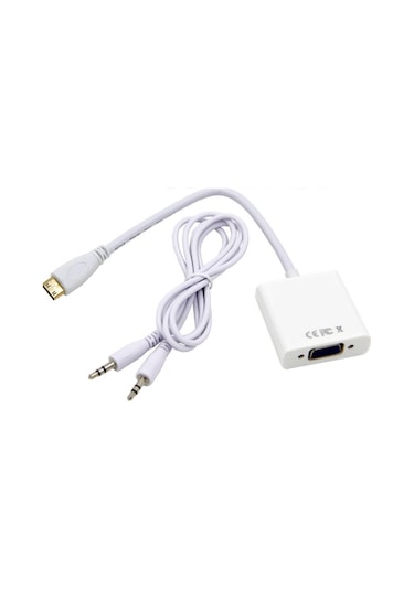 Mini Hdmi To Vga Ses Destekli Çevirici Dönüştürücü Adaptör