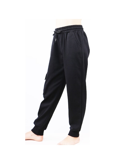 Çocuk Unisex Okul Eşofman Alti Komando Cepli C10 Siyah