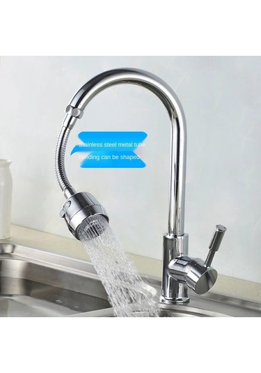 Padalink Stainless Steel 360 Döner Filtreli Su Fışkırıcısı - 2 Modlu Duş/puls - Su Tasarrufu Ve Özel Temizleme GÜMÜŞ