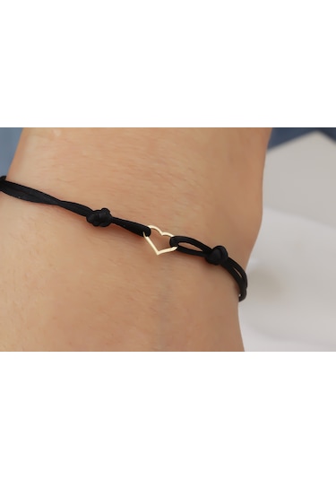 Glorria Altın Kalp İpli Bileklik Renkli Çok Renkli