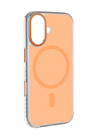 İphone Uyumlu 17 Kılıf M-safe Özellikli Metal Kamera Çerçeveli Airbagli Lenyes Ck221 Sert Pc Kapak Turuncu Turuncu