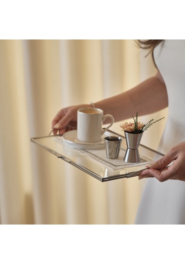 Gümüş Nişan Tepsisi Cam Kapaklı Düğün Söz Damat Kahvesi Organizasyon Malzemeleri Gümüş