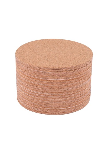 Ankatek Mantar Bardak Altlıkları, Mantar Paspaslar Mantar Destek Levhaları 60 Adet, Yuvarlak Ahşap Ahşap