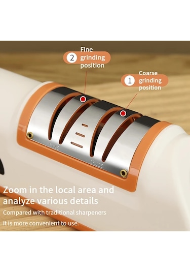 Chuangyinshop Turuncu 3 Hızlı Elektrikli Bıçak Bileme Makinesi Pilli Çelik Seramik