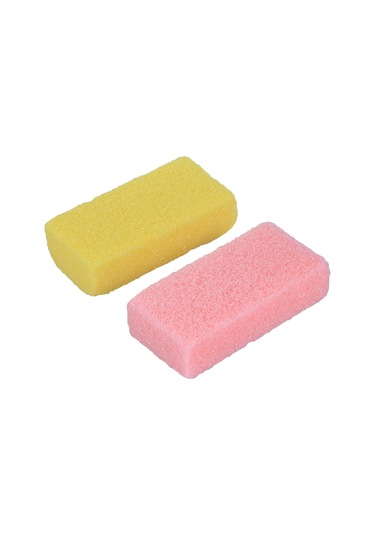 Symbee 2 Adet Ayak Bakımı Seti: Aşınmış Cilt Ve Kalın Deri Kaldıran Fosfor Taşı İle Sponge Blok, Evde Salon Kalitesi Aşınma Temizleyici Pembe - Sarı