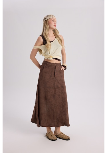Mai Collection Mai Studios Co. Garias Cepli Uzun Batik Desenli Kahve Etek Kahve