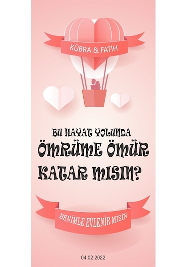 Zemzemreklam Fotoğraflı Evlilik Teklifi Afişi Pankartı