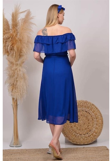 Kadın Kuşaklı Şifon Hamile Elbisesi Dphml8060 Saks