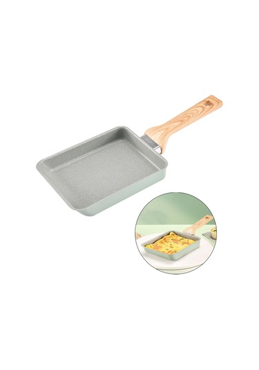 Homyl Japon Omlet Tavası Yapışmaz Tüm Soba Üstleri Yeşil
