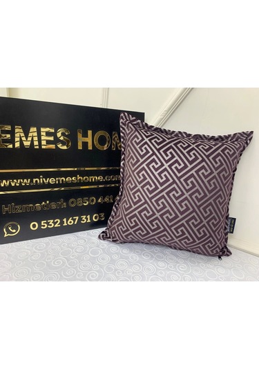 Nivemeshome Monet Zigzag Kırlent Kılıfı Mürdüm 45 X 45 Mürdüm