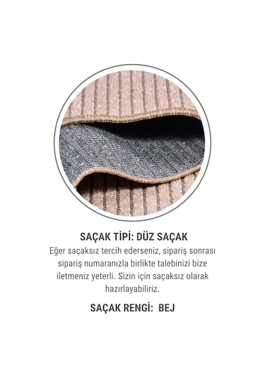 Lidya Bukle Jüt Çizgili Halı Kaydırmaz, Kadife Hissi, Kolay Temizlik, Antibakteriyel, Modern Kahverengi