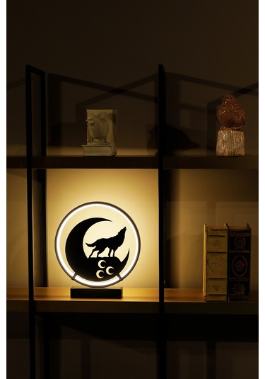 Bozkurt Ve Üç Hilal Metal Led Masa Lambası Dekoratif Işıklı Gece Lambası Türk Motifli Tasarım Aykurt