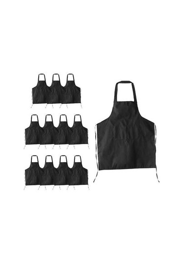 Ulzyvf Unisex Siyah Siyah Paket Önlük Önlük Geniş Cepli 2 12 - Tr Siyah