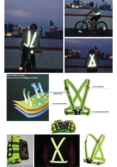 Yüksek Görünümlü Reflektörlü Pratik Şerit Ikaz Yeleği ( Esnek )