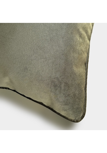 "olive" Dokulu Düz Kırlent Kılıfı - 45x45 Yeşil