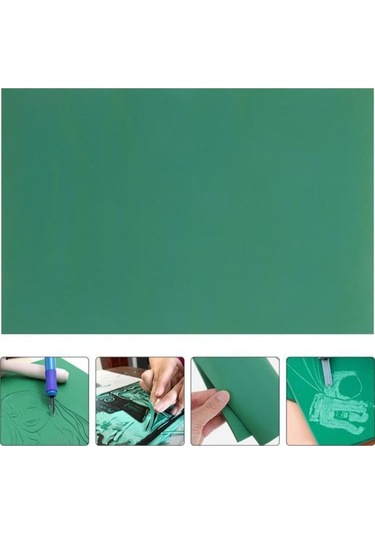 Mühürcüm Gravür Oyma Sanatı İçin Kauçuk Yumuşak Yeşil Levha Baskı Ofset