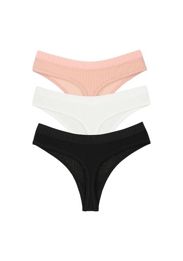 Vanilya Secret Pamuk Tanga 3'lü Paket Pastel Pembe