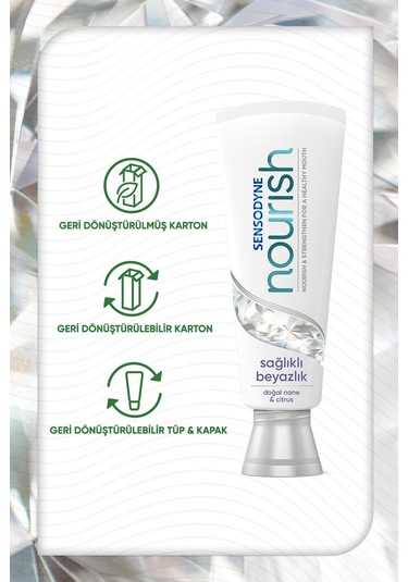 Sensodyne Nourish Sağlıklı Beyazlık Diş Macunu 75 ML + Diş Eti Bakımı Diş Fırçası 2'li