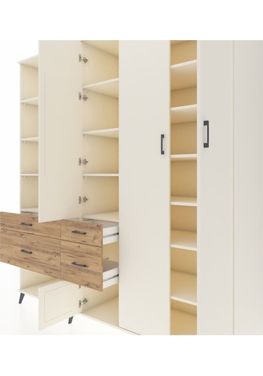 Kronos Dolap 14 Raflı 4 Çekmeceli 4 Kapaklı 220x59x243 Aytaşı-aytaşı/çam Aytası/atlas Çam