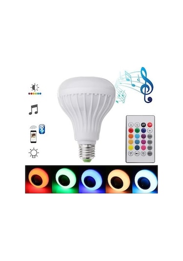 Kingboss 12 Renkli Kumandalı Bluetooth Hoparlör Akıllı Led Ampul