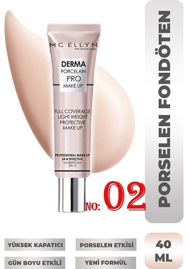 Mc Ellyn Pro Make Up Waterproof Derma Porselen Kapatıcı SPF15 02