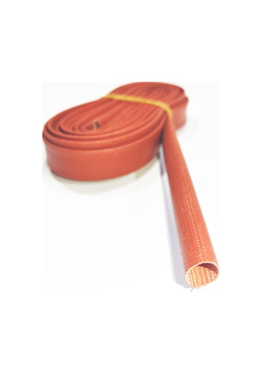 10mm H Class Cam Elyaf Örgü Silikon İzoleli Makaron 5 Metre, Çalışma -60/+250 Derece