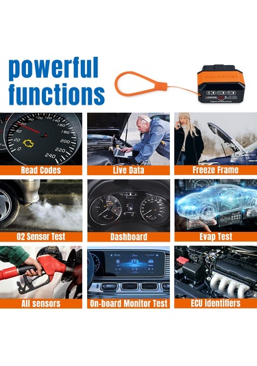 Shineyee Konnweı Kw906 Bluetooth 5.0 Obd Araç Arıza Tarayıcısı, Kırmızı Renk, Android & İos Uyumlu