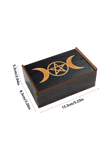 Tarot Kartı Kutusu Vintage Ahşap Biblo Kutusu Mücevher Kutusu C