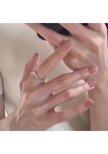 Kadınlar İçin Özel Olarak Tasarlanmış Benzersiz Düz Bantlı Yüzük No.50 Çok Renkli