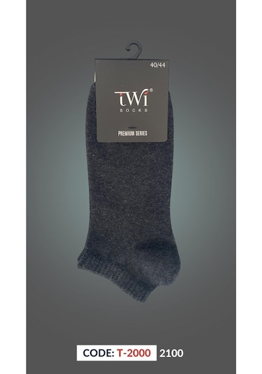 Pamuk Patik Düz Paket Karışık Çorap 12'li - Karışık Antrasit