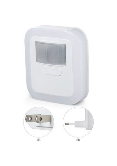 Geeksen Hareket Algılayıcı Led Gece Lambası - Parlaklık Ve Süre Ayarlanabilir, Ev, Koridor, Banyo İçin, Ac110-240v, Küçük Avrupa Tipi